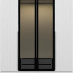 Vaatekaappi Linento Furniture Kale Plus 210x180cm 2 läpikuultavaa ovea eri värejä