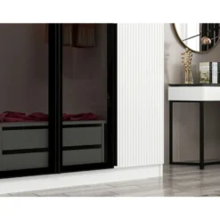 Vaatekaappi Linento Furniture Kale Plus 210x180cm 2 läpikuultavaa ovea eri värejä