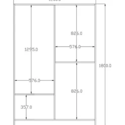 Vaatekaappi Linento Furniture Rb-156, 120x180cm, mattavalkoinen