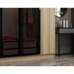 Vaatekaappi Linento Furniture Kale Plus 210x225cm 2 läpikuultavaa ovea eri värejä