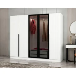 Vaatekaappi Linento Furniture Kale Plus 210x225cm 2 läpikuultavaa ovea eri värejä