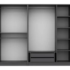 Vaatekaappi Linento Furniture Kale Plus 210x225cm 2 läpikuultavaa ovea eri värejä