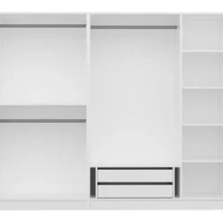 Vaatekaappi Linento Furniture Kale Plus 210x225cm 2 läpikuultavaa ovea eri värejä