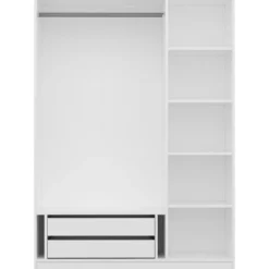 Vaatekaappi Linento Furniture Kale 2258 210x135cm valkoinen