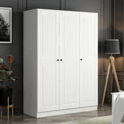 Vaatekaappi Linento Furniture Kale 2258 210x135cm valkoinen