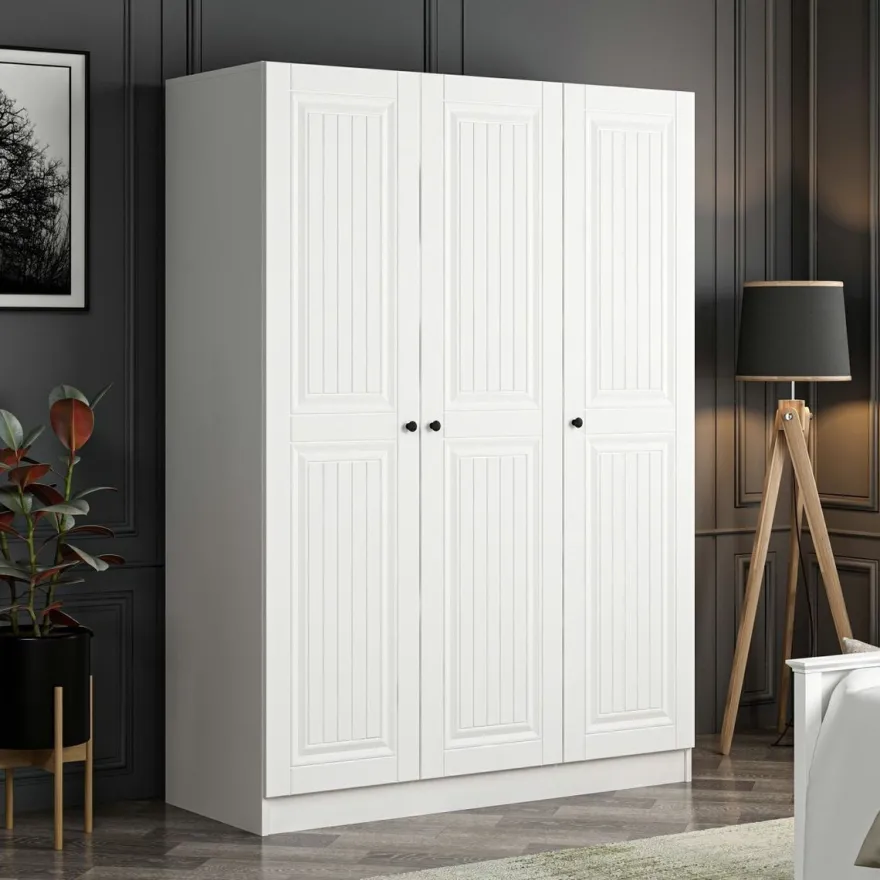 Vaatekaappi Linento Furniture Kale 2258 210x135cm valkoinen