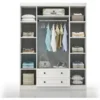 Vaatekaappi Linento Furniture Bahar 654 140cm valkoinen