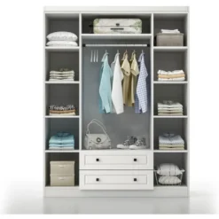 Vaatekaappi Linento Furniture Bahar 654 140cm valkoinen