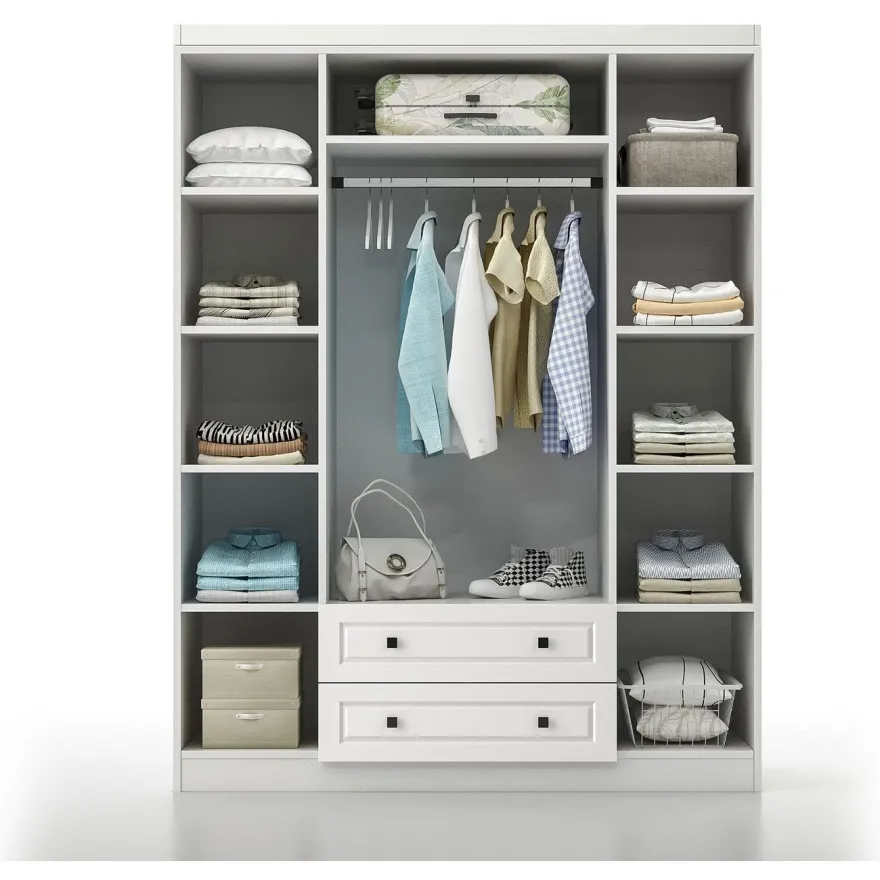 Vaatekaappi Linento Furniture Bahar 654 140cm valkoinen