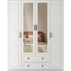 Vaatekaappi Linento Furniture Bahar 654 140cm valkoinen
