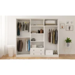 Vaatekaappi Linento Furniture Rb-064-02, 210x210cm, mattavalkoinen