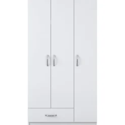 Vaatekaappi Linento Furniture BA102 1867, 90cm, valkoinen
