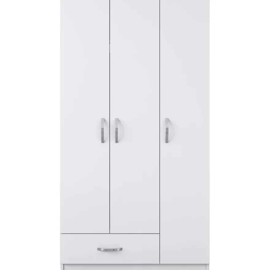 Vaatekaappi Linento Furniture BA102 1867, 90cm, valkoinen