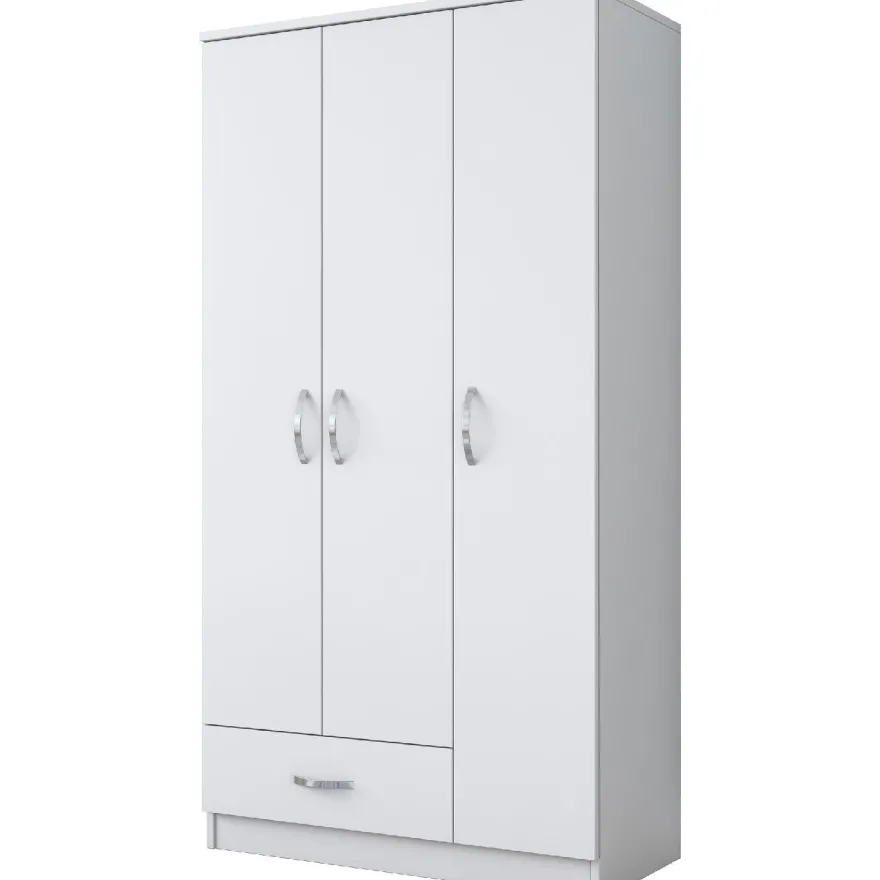 Vaatekaappi Linento Furniture BA102 1867, 90cm, valkoinen