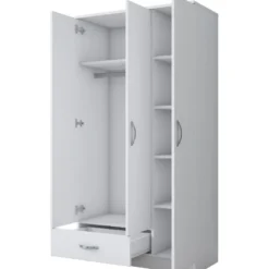 Vaatekaappi Linento Furniture BA102 1867, 90cm, valkoinen