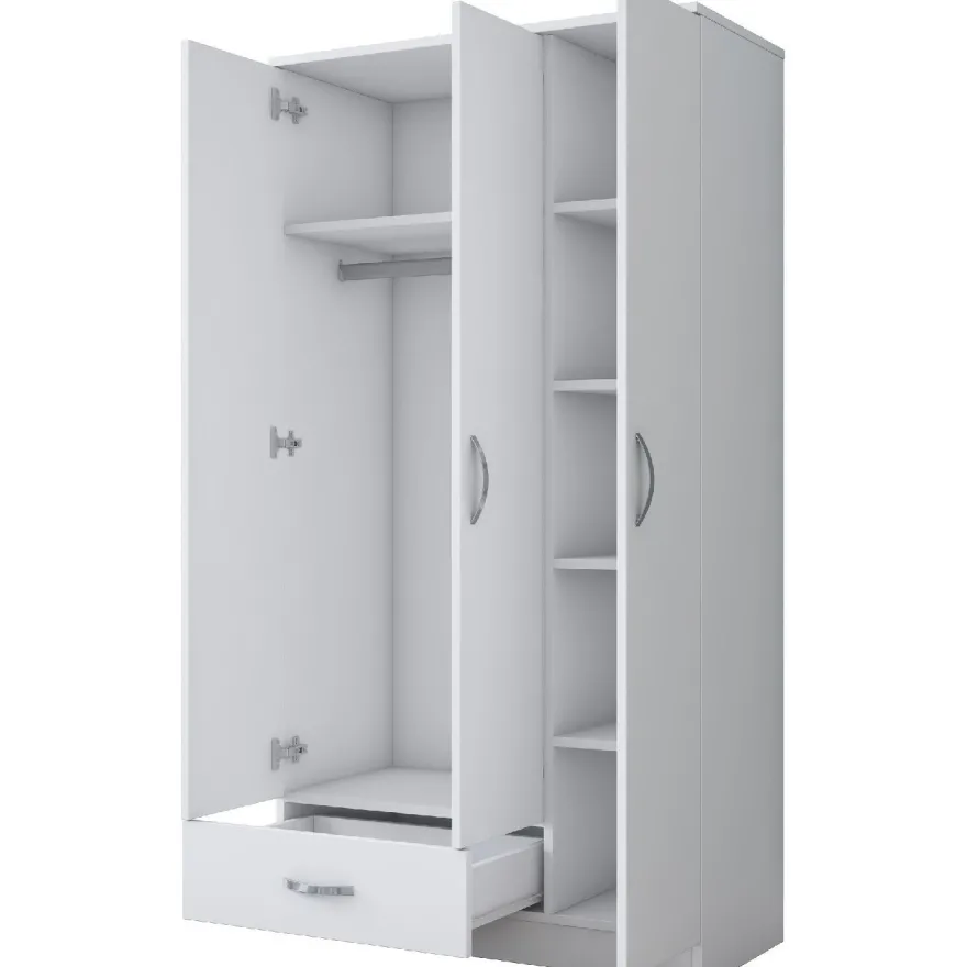 Vaatekaappi Linento Furniture BA102 1867, 90cm, valkoinen