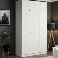 Vaatekaappi Linento Furniture Minar Kale - 8400, valkoinen