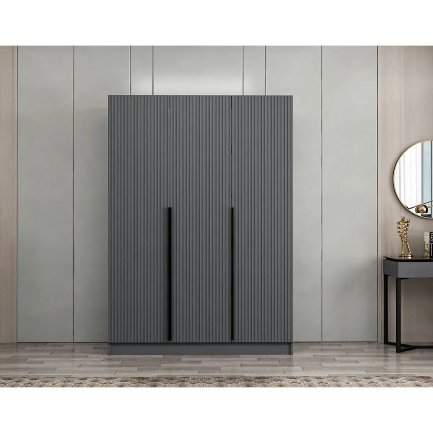 Vaatekaappi Linento Furniture Kale 2287 210x135cm antrasiitti