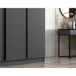 Vaatekaappi Linento Furniture Kale 2287 210x135cm antrasiitti