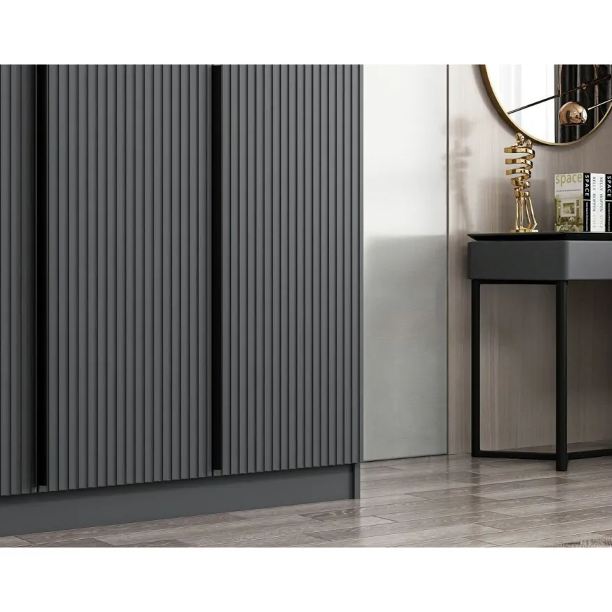 Vaatekaappi Linento Furniture Kale 2287 210x135cm antrasiitti