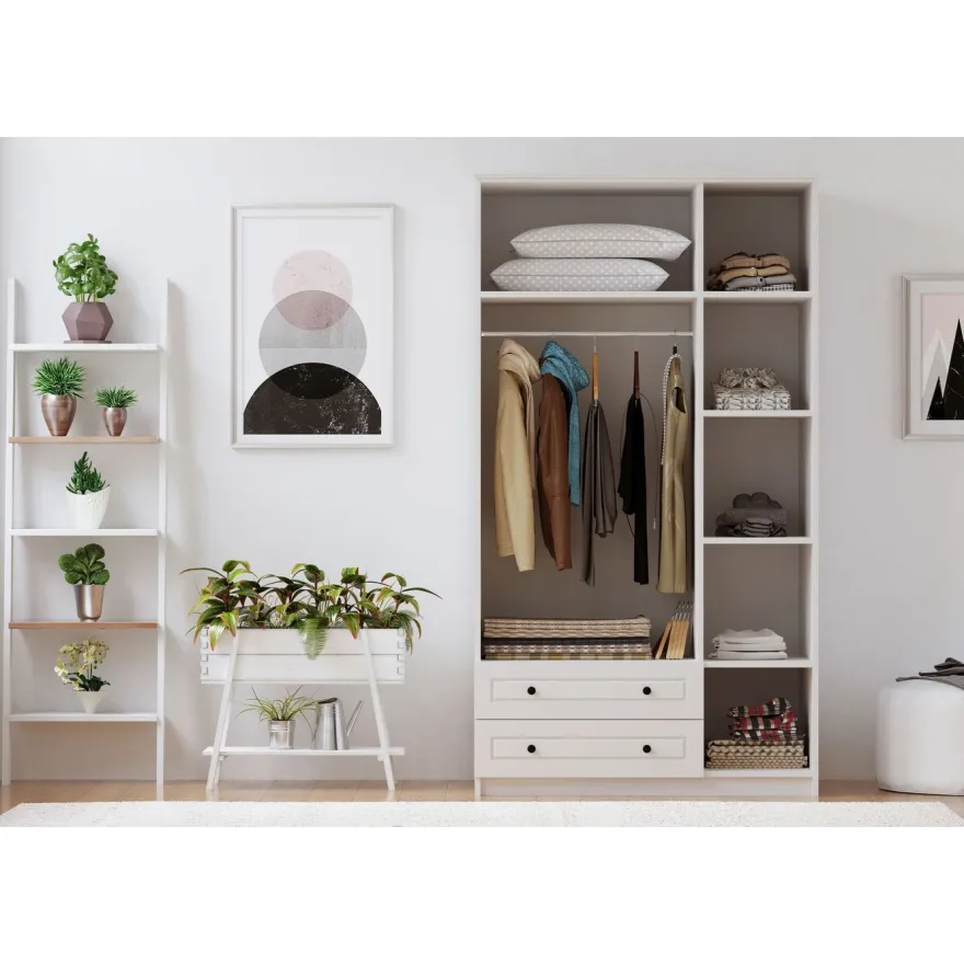Vaatekaappi Linento Furniture Rb-011, 105x210cm, mattavalkoinen