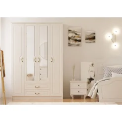 Vaatekaappi Linento Furniture Rb-177, 140x210cm, mattavalkoinen