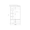 Vaatekaappi Linento Furniture Inci 1803, valkoinen