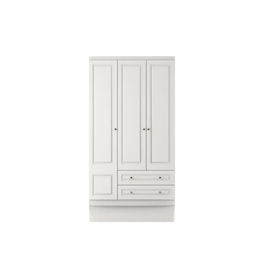 Vaatekaappi Linento Furniture Inci 1803, valkoinen