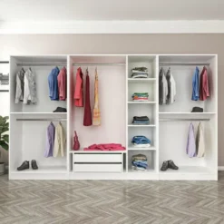 Vaatekaappi Linento Furniture Kale Plus 210x315cm 2 läpikuultavaa ovea eri värejä