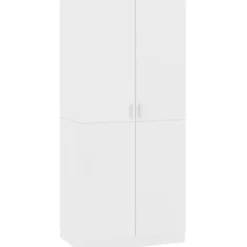 Vaatekaappi valkoinen, 80cm, lastulevy