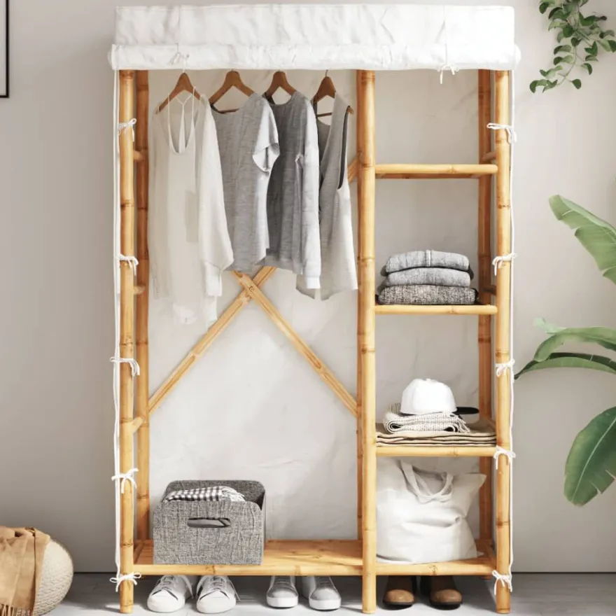 Vaatekaappi 110x45x170 cm bambu (68043)