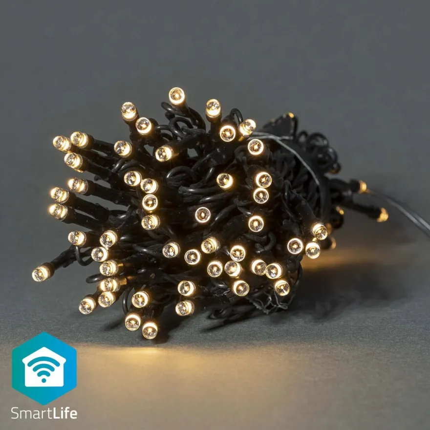 Valoketju Nedis SmartLife Wifi LED, 5m, 50-lamppua, lämminvalkoinen