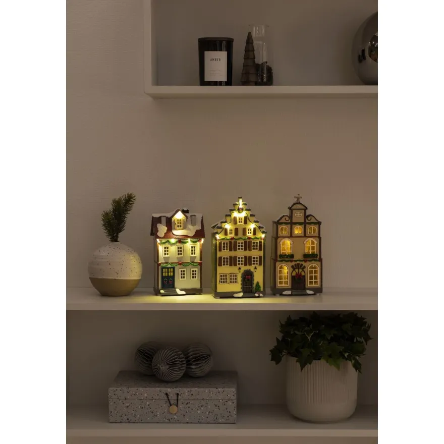 Valokoriste Konstsmide Talolyhdyt, IP20, 14 x LED, ajastin, USB/paristokäyttöinen