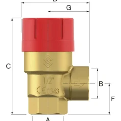 Varoventtiili Flamco Prescor, 1.5bar, eri kokoja