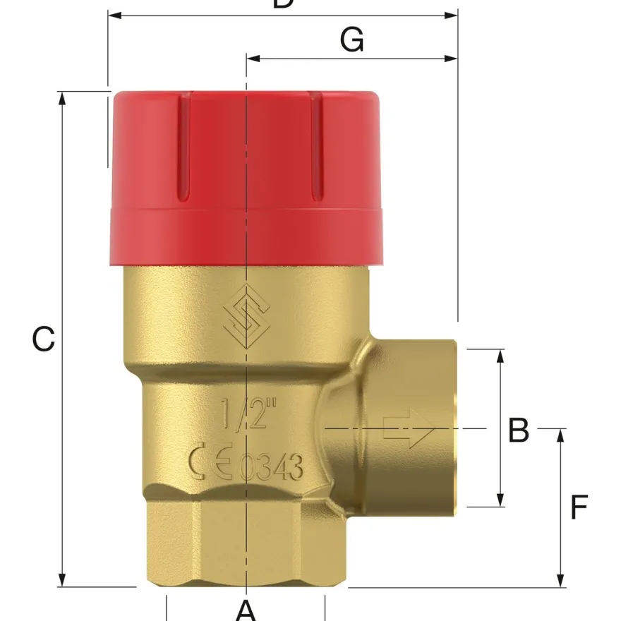Varoventtiili Flamco Prescor, 1.5bar, eri kokoja