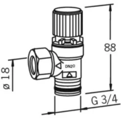 Varoventtiili Oras DN20 1.5 bar 430201