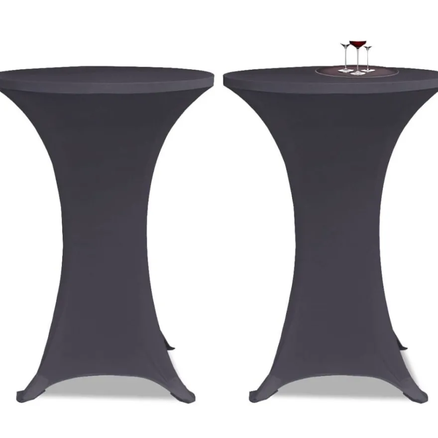 Venyvä pöydänsuoja 4 kpl 70 cm antrasiitti