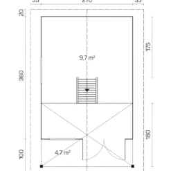 Vierasmaja Tene Bunkie, 9.7 + 4.7m², makuuparvella