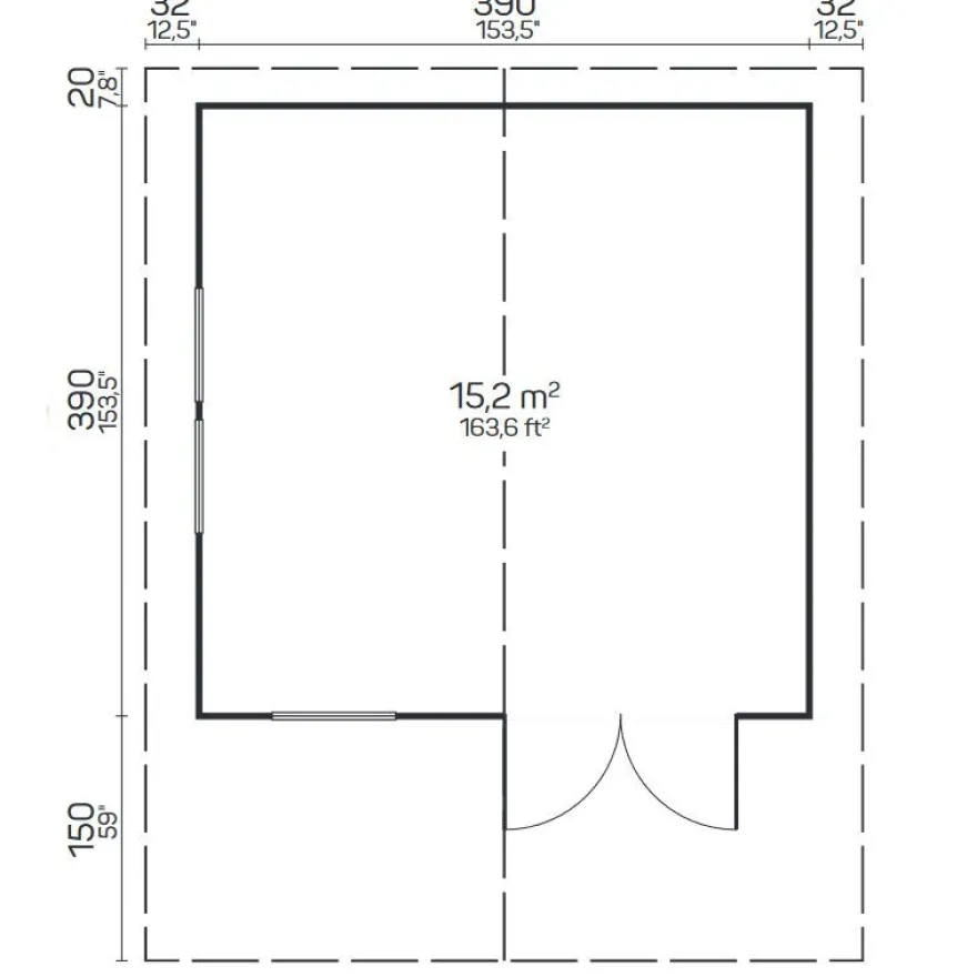 Vierasmaja Tene Göteborg A, 70mm, 15.2m²