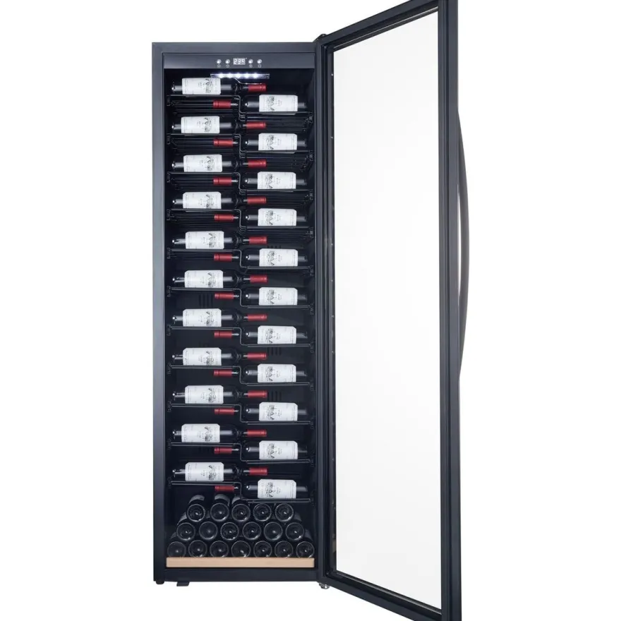 Viinikaappi mQuvée WineExpert 192 Fullglass label-View SW-192BL, 59.5cm, 1 lämpötila-alue, vapaasti seisova, musta