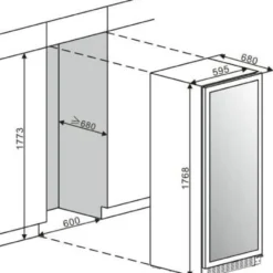 Viinikaappi mQuvée WineStore 226, 59.5cm, 1 lämpötila-alue, integroitava, musta