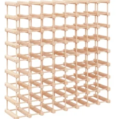 Viinipulloteline 72 pullolle 90,5x23x90,5 cm täysi mänty (53753)