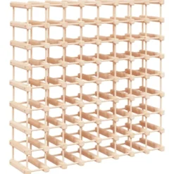Viinipulloteline 72 pullolle 90,5x23x90,5 cm täysi mänty (53753)