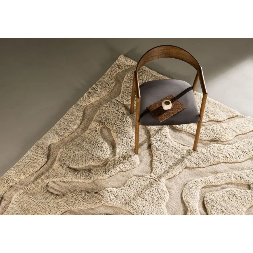 Villamatto Venture Home Trondheim x Josefin Lustig, 400x400cm, neliö, beige/valkoinen