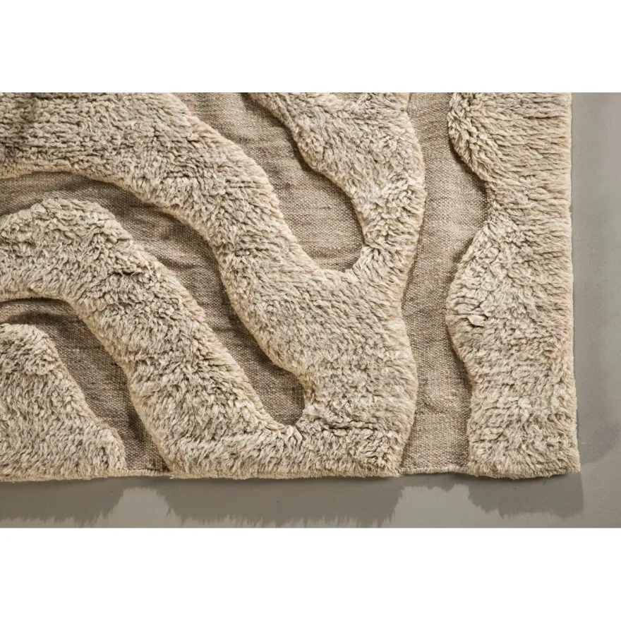 Villamatto Venture Home Trondheim x Josefin Lustig, 400x400cm, neliö, beige/valkoinen