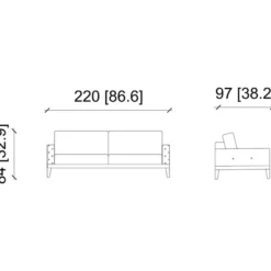 Vuodesohva Linento Furniture Lale, 3-istuttava, beige
