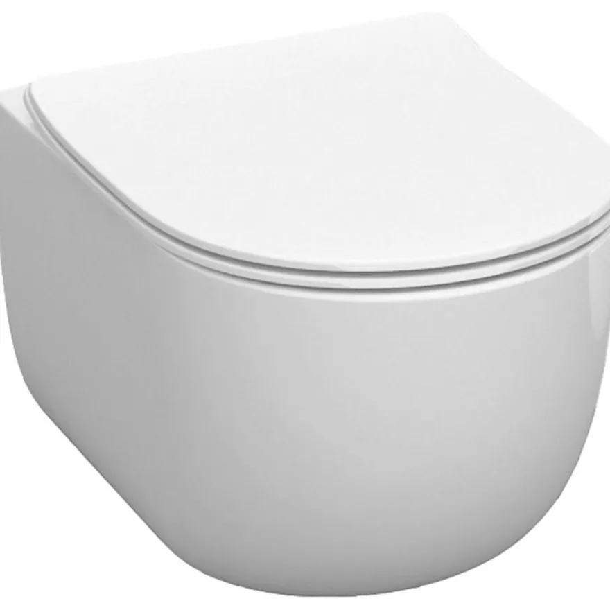 WC-istuin Kerasan Flo Rimless, seinämalli, valkoinen