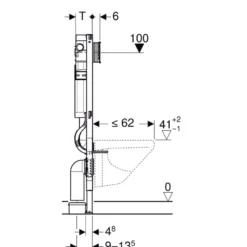 WC:n seinäasennuselementti Geberit Duofix Sigma, 112cm, piilohuuhtelusäiliö 12cm, PEX-liitin
