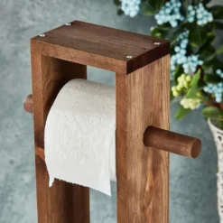 WC-paperiteline Linento Bathroom Long Toilet Paper Hanger, ruskea