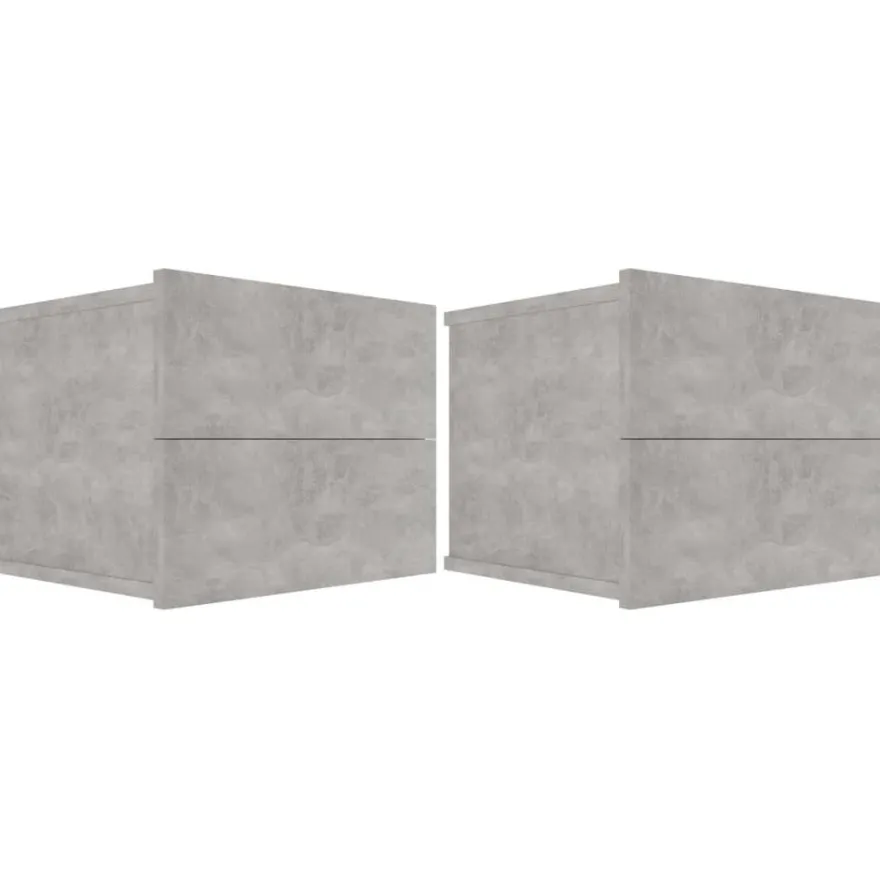 Yöpöydät 2kpl betoninharmaa 40x30x30 cm lastulevy